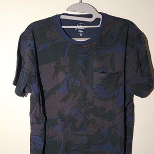 J.Crew Casual T-Shirt | Black Jungle Pattern | Medium
